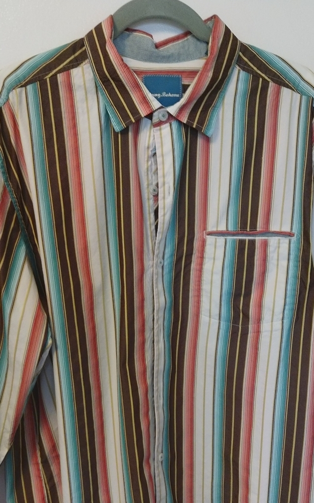 Tommy Bahama Men's Long Sleeve Striped Shirt